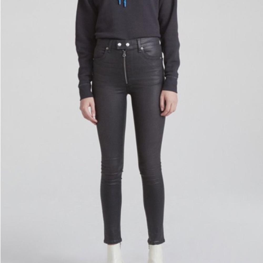 rag & bone high rise Baxter jean black coated size 27